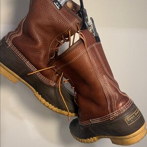 L.L. Bean Men's Brown and Tan Leather Boots